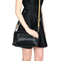 Faux Leather Cross Body Bag in black by Street Level - Country Club Prep