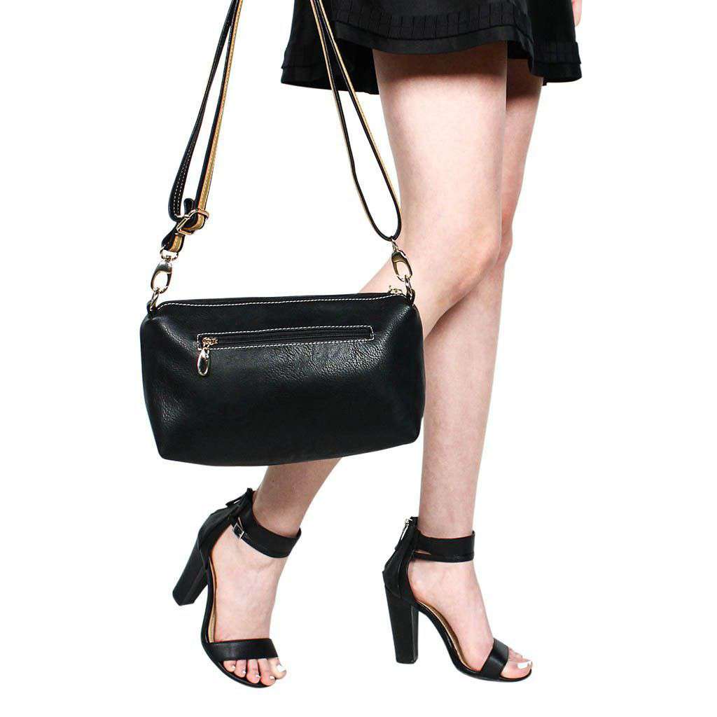 Faux Leather Cross Body Bag in black by Street Level - Country Club Prep