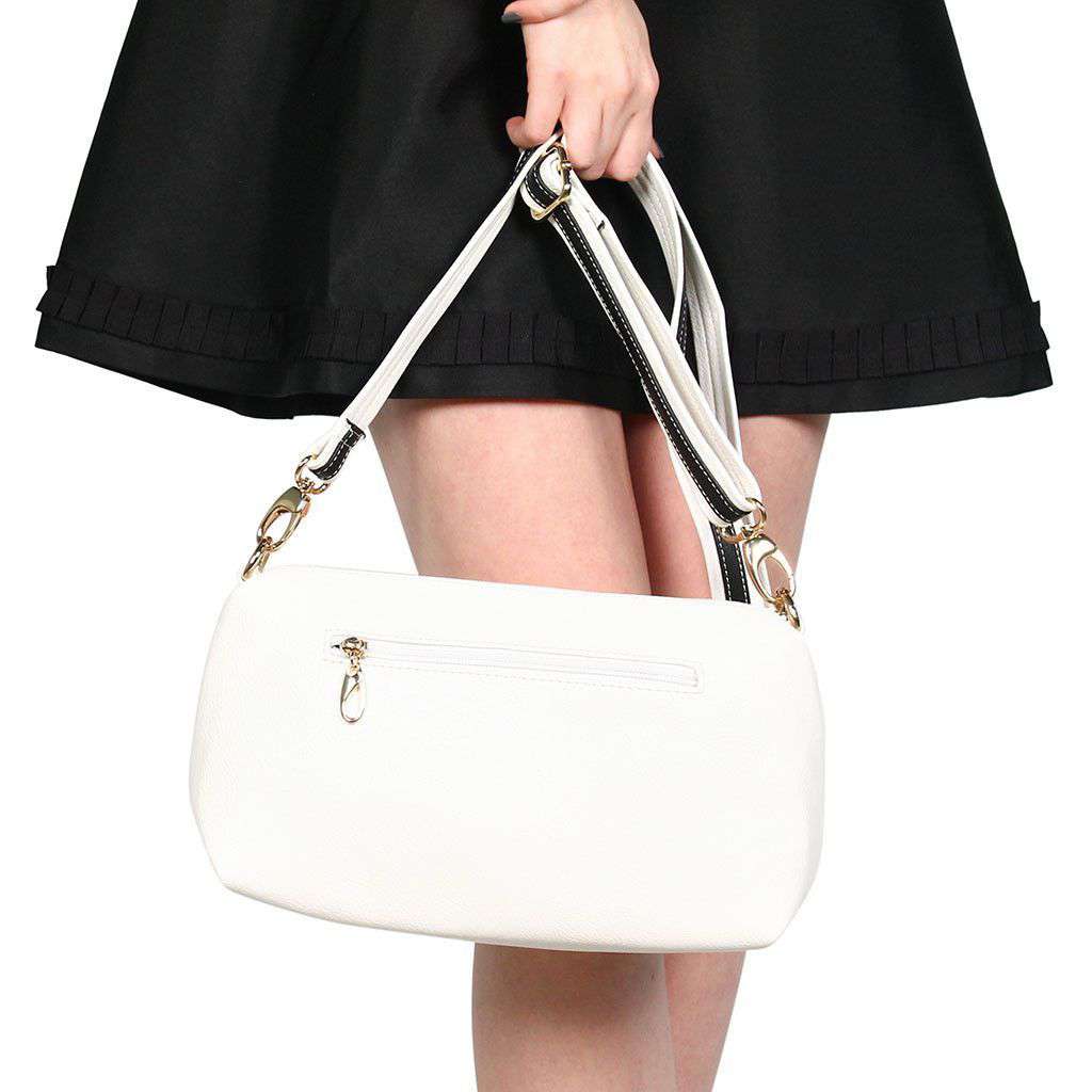 Faux Leather Cross Body Bag in Ivory by Street Level - Country Club Prep