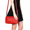 Faux Leather Cross Body Bag in Red by Street Level - Country Club Prep