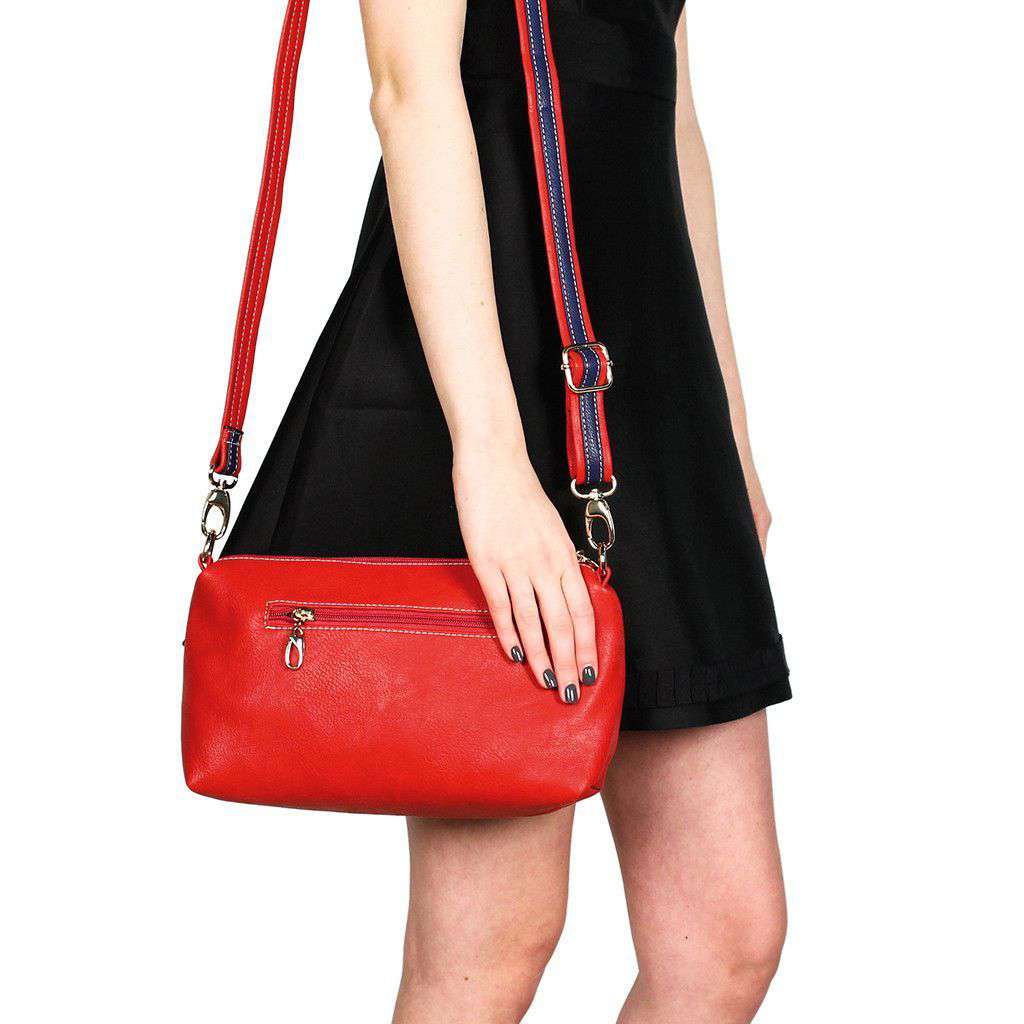 Faux Leather Cross Body Bag in Red by Street Level - Country Club Prep