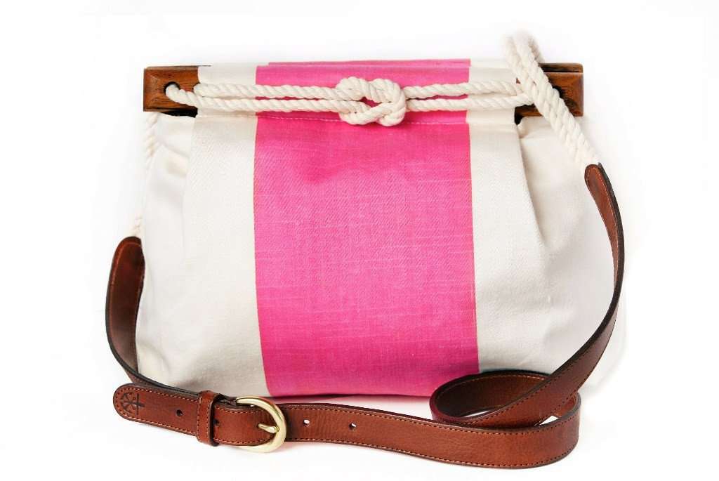 The Brant Point Bag in Pink and White by Kiel James Patrick - Country Club Prep