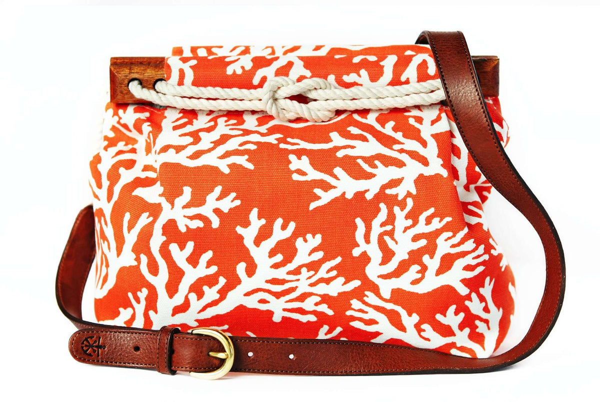 The Coral Laurel Bag in Orange by Kiel James Patrick - Country Club Prep