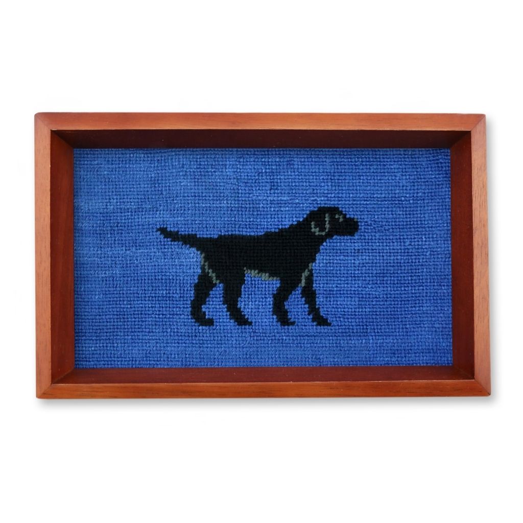 Black Lab Needlepoint Valet Tray by Smathers & Branson - Country Club Prep