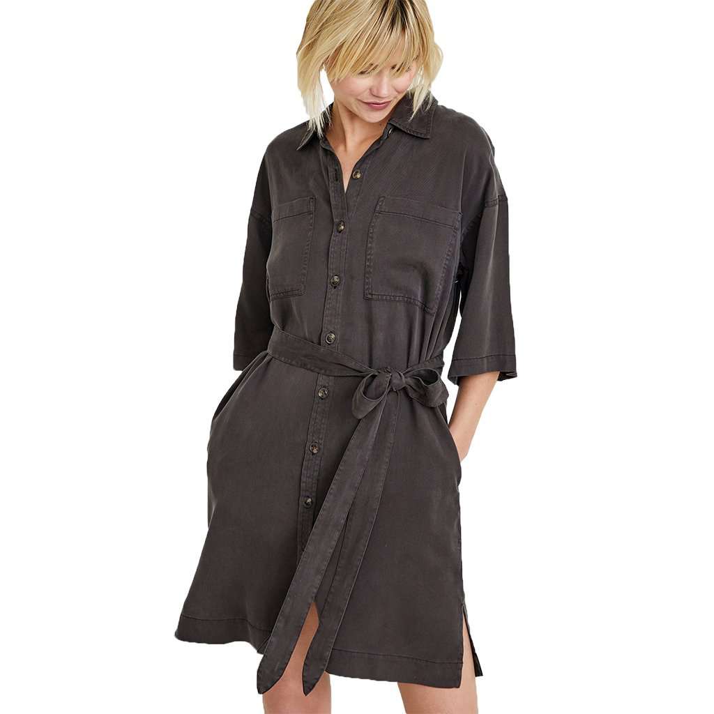 Women's Renata Dress | Faded Black | Large | Tencel by Marine Layer