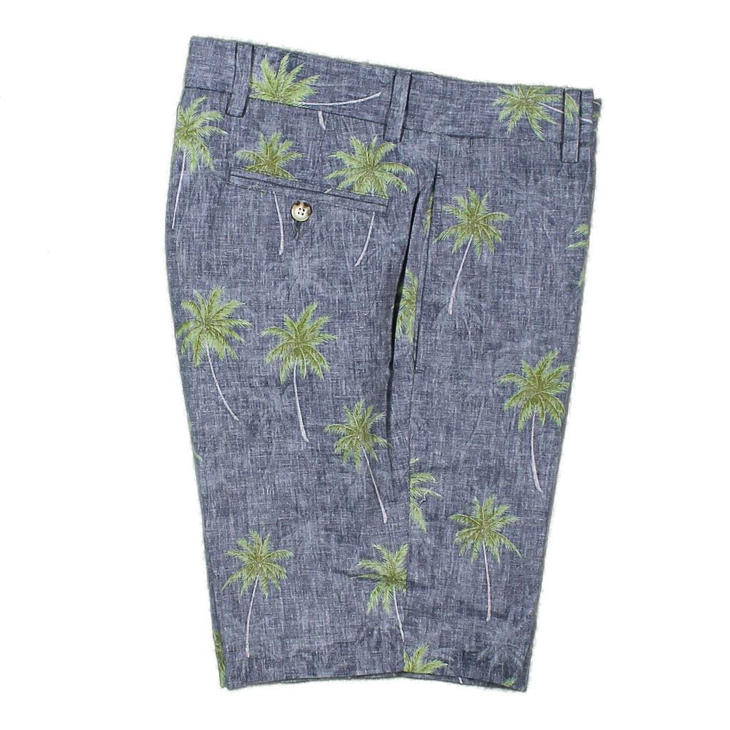 The Social Palm Linen Short in Navy by Country Club Prep - Country Club Prep