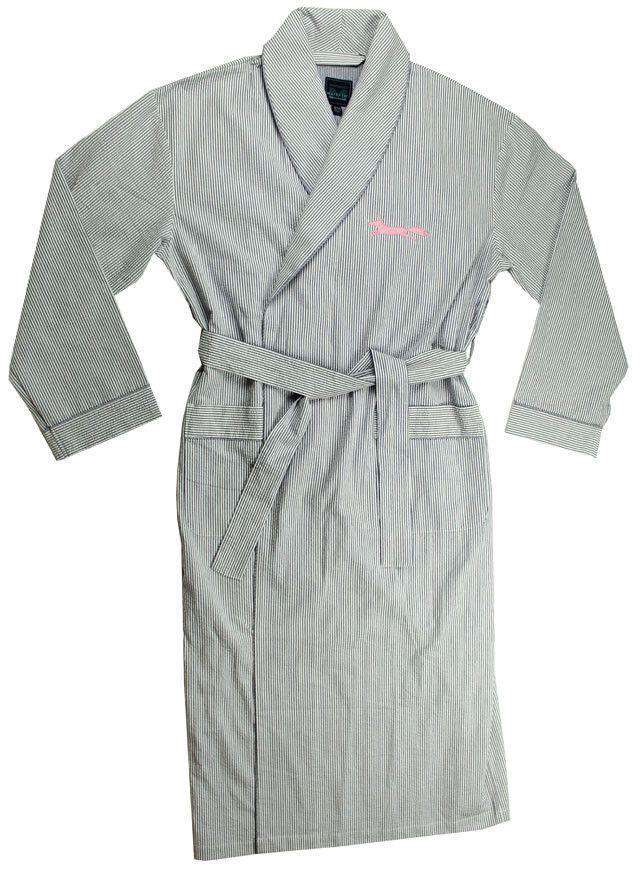 "Longshanks" Bathrobe in Blue Seersucker by Country Club Prep - Country Club Prep