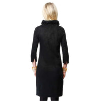 Suede Ruffneck Dress in Black by Gretchen Scott Designs - Country Club Prep