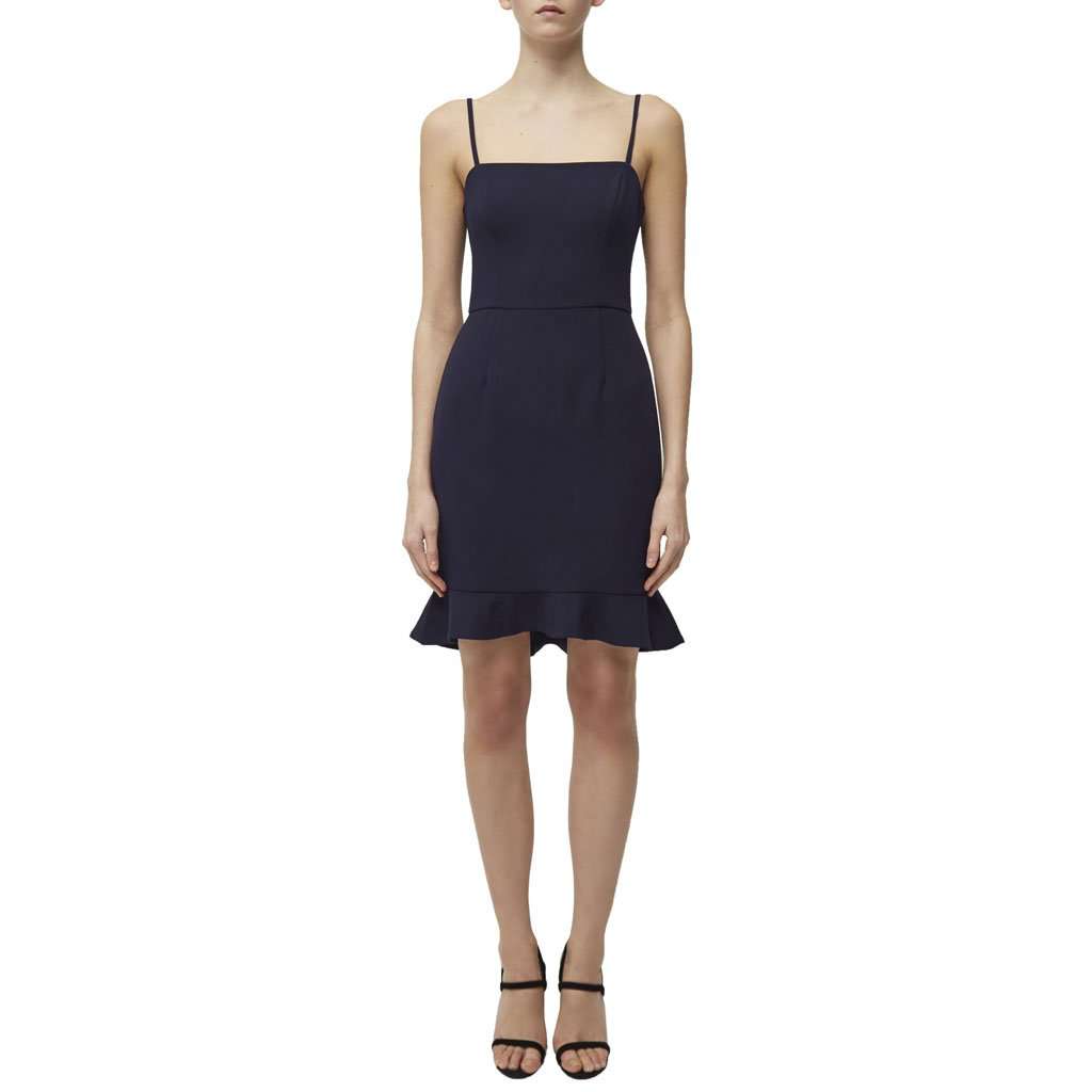 Whisper Light Ruffle Hem Sweet Heart Dress by French Connection Duchess  Blue / 0
