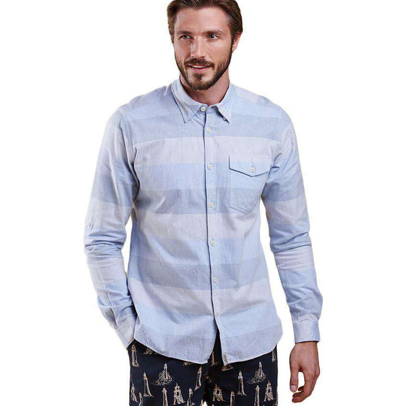 Sailor Tailored Fit Button Down in Sky Blue by Barbour - Country Club Prep