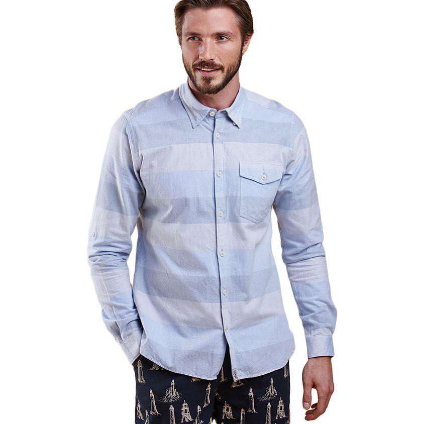 Barbour Sailor Tailored Fit Button Down in Sky Blue – Country Club Prep