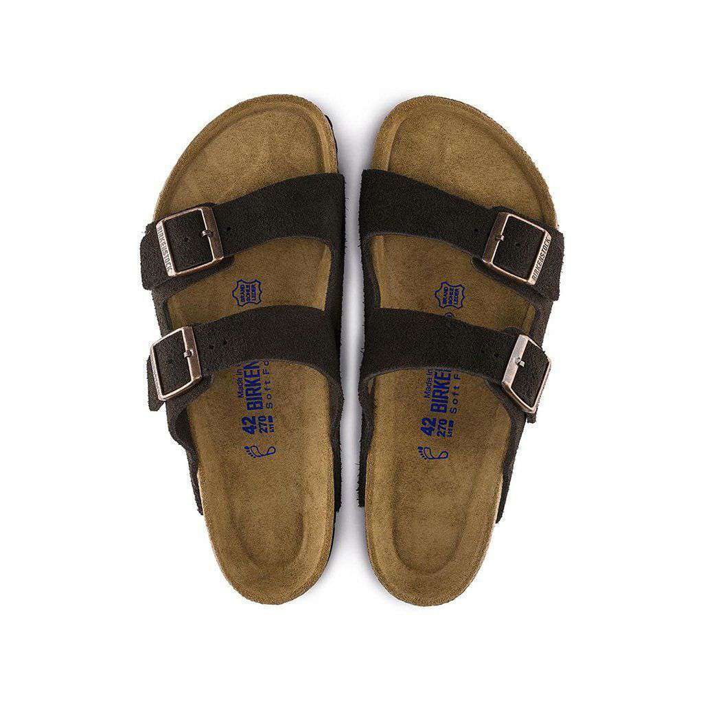 Birkenstock Arizona Sandal in Mocha Suede Leather with Soft