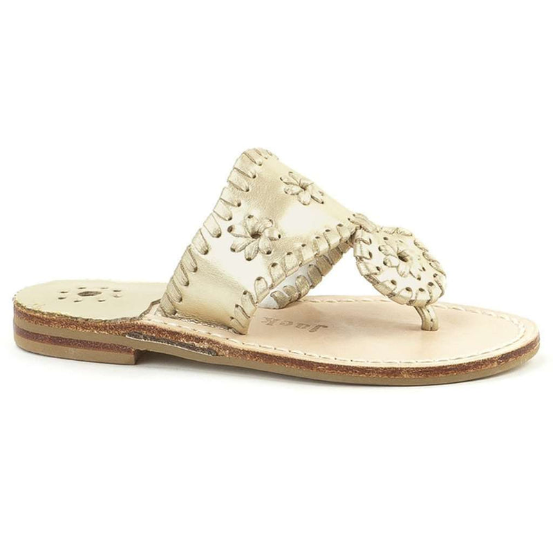 Young Girls' Miss Hamptons Sandal in Platinum by Jack Rogers - Country Club Prep