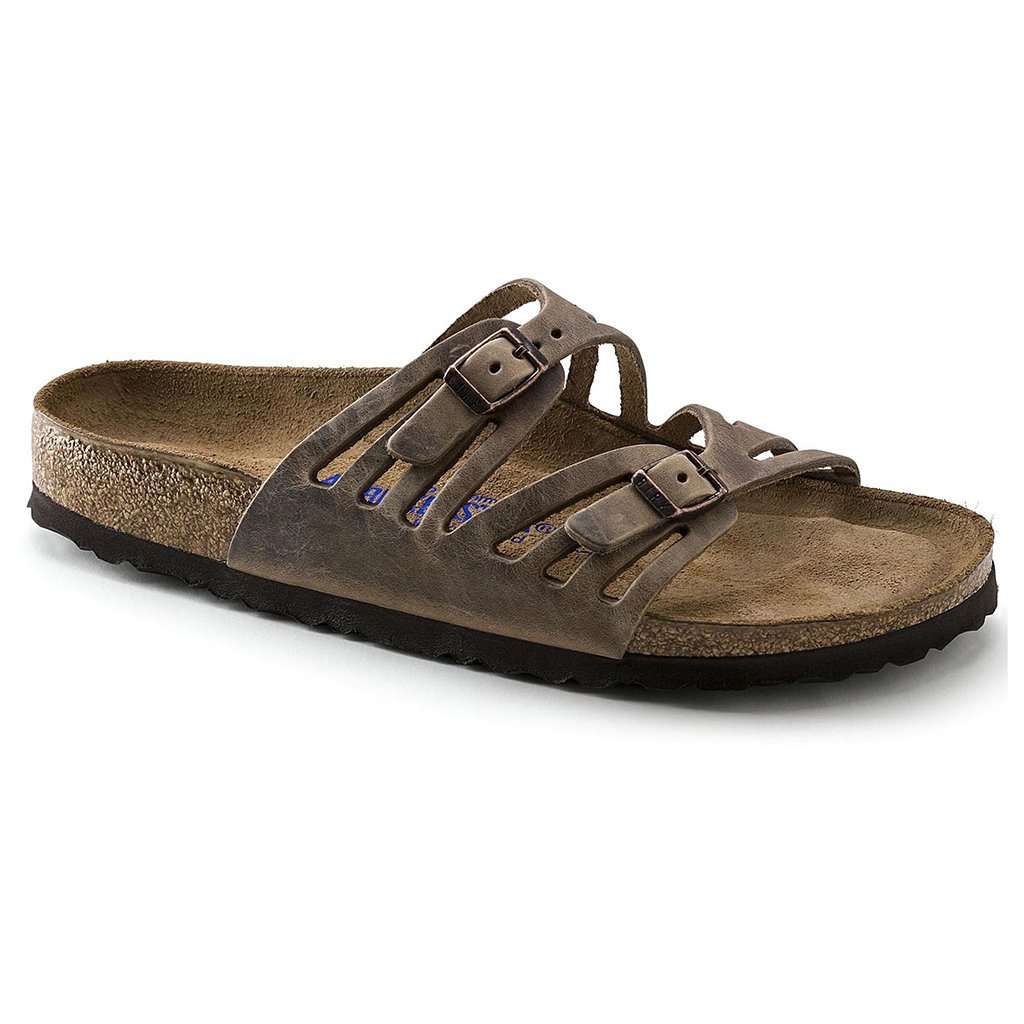 Women's Granada Sandal in Tobacco Brown Oiled Leather with Soft Footbed by Birkenstock - Country Club Prep