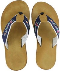 "Longshanks" Leather Sandal in Navy by Country Club Prep - Country Club Prep