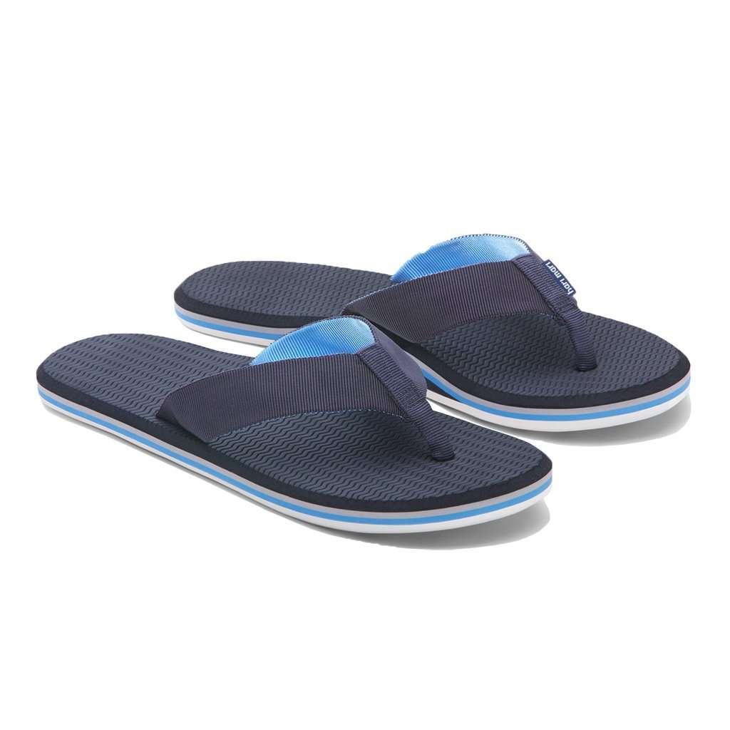 Men's Dunes Flip Flop in Black, Gray & Blue by Hari Mari - Country Club Prep