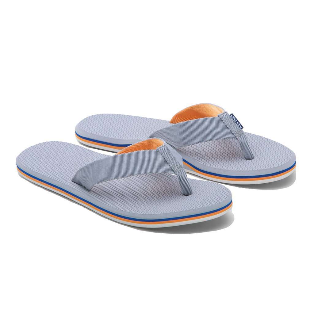 Men's Dunes Flip Flop in Gray, Blue & Orange by Hari Mari - Country Club Prep