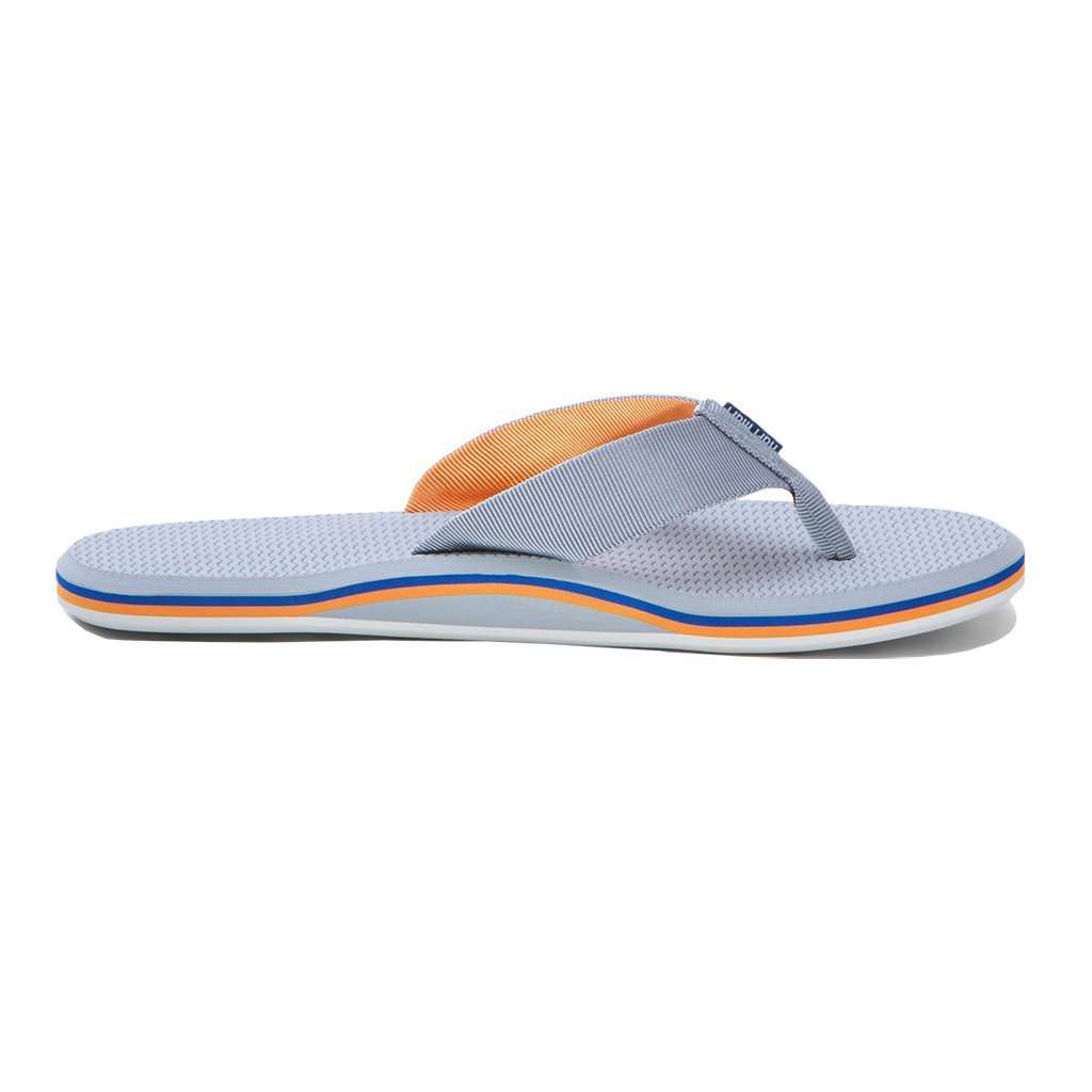 Men's Dunes Flip Flop in Gray, Blue & Orange by Hari Mari - Country Club Prep