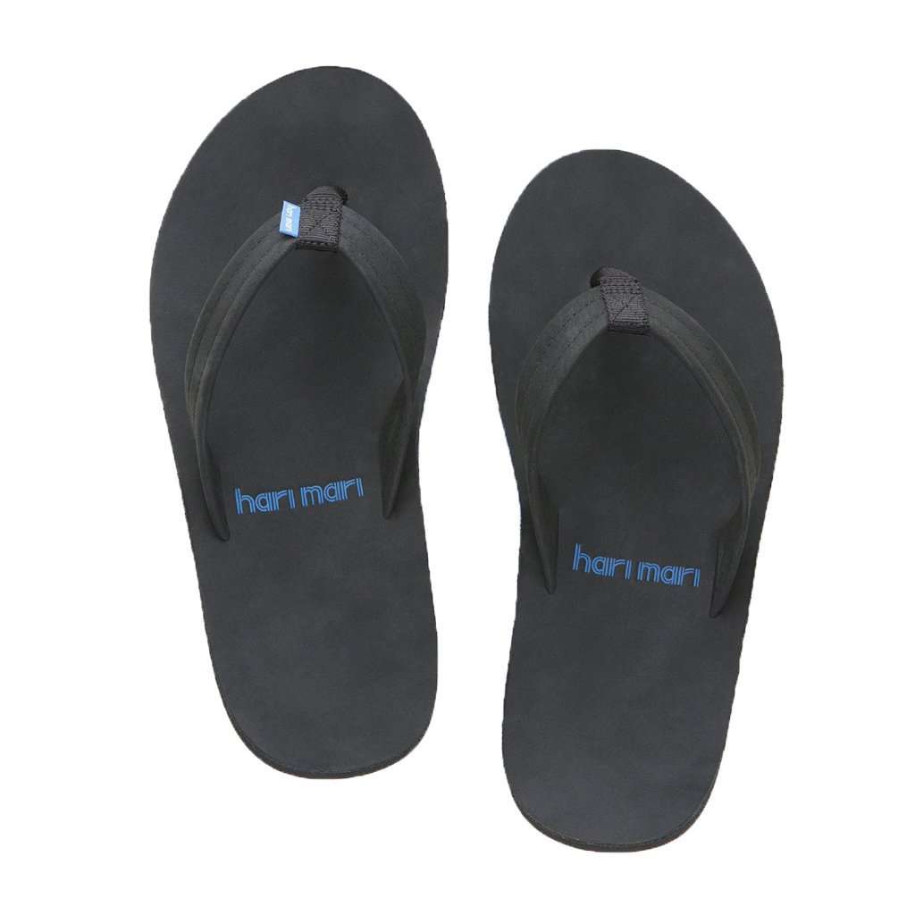 Men's Fields Flip Flop in Black, Blue & White by Hari Mari - Country Club Prep