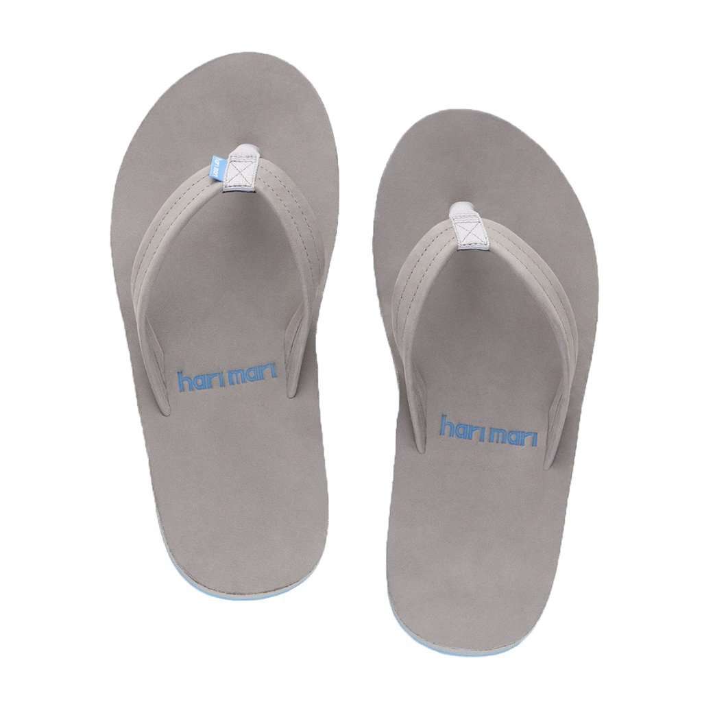 Men's Fields Flip Flop in Light Gray, White & Sky Blue by Hari Mari - Country Club Prep