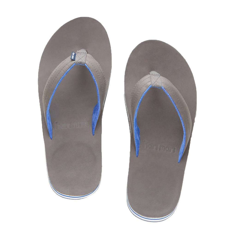 Men's Lakes Flip Flops in Dark Gray & Neon Blue by Hari Mari - Country Club Prep