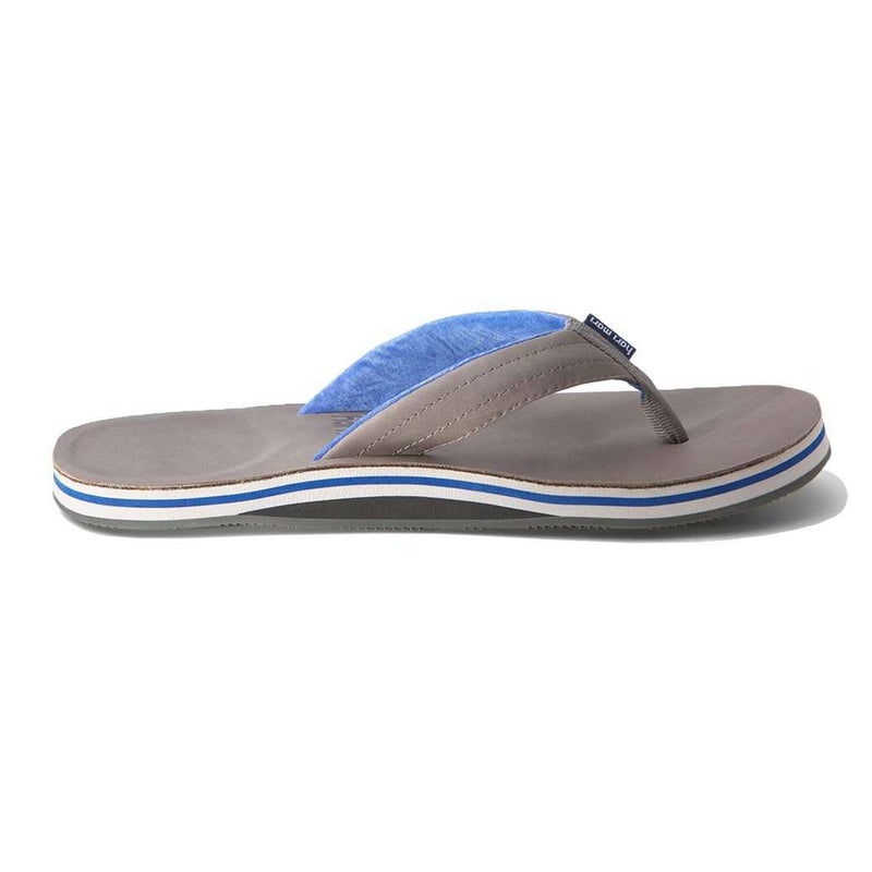 Men's Lakes Flip Flops in Dark Gray & Neon Blue by Hari Mari - Country Club Prep