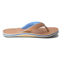 Men's Lakes Flip Flops in Tan & Navy by Hari Mari - Country Club Prep