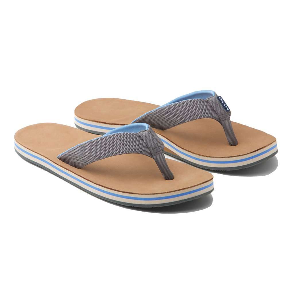 Men's Scouts Flip Flop in Gray & Sky Blue by Hari Mari - Country Club Prep