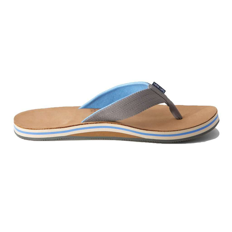 Men's Scouts Flip Flop in Gray & Sky Blue by Hari Mari - Country Club Prep