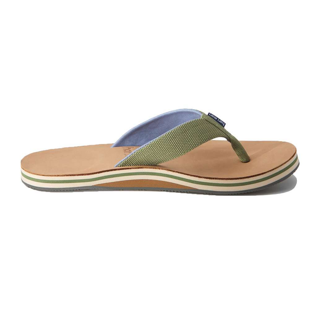 Men's Scouts Flip Flop in Woods Green & Blue by Hari Mari - Country Club Prep