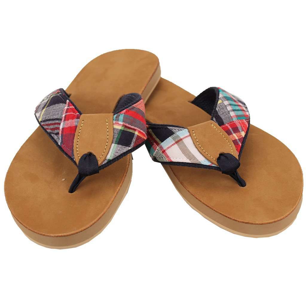 Men's Traditional Madras Sandal by Eliza B. - Country Club Prep