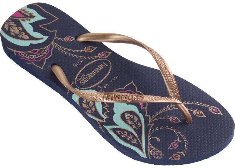 Slim Thematic Sandals in Navy Blue by Havaianas - Country Club Prep