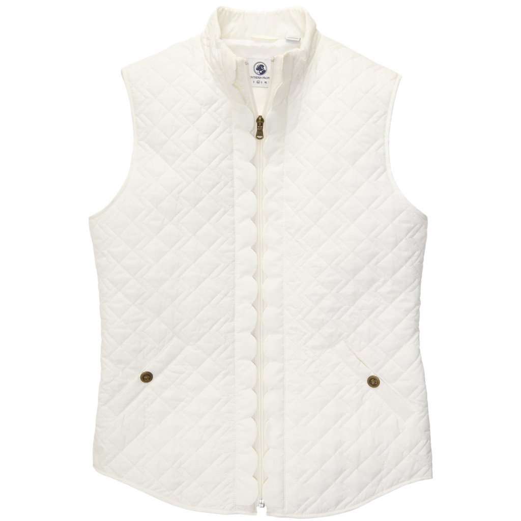 Scallop Vest in Alyssum Cream by Southern Proper - Country Club Prep