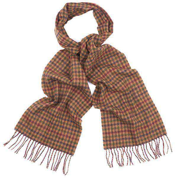 Houghton Check Scarf in Dark Camel Shepherd by Barbour - Country Club Prep
