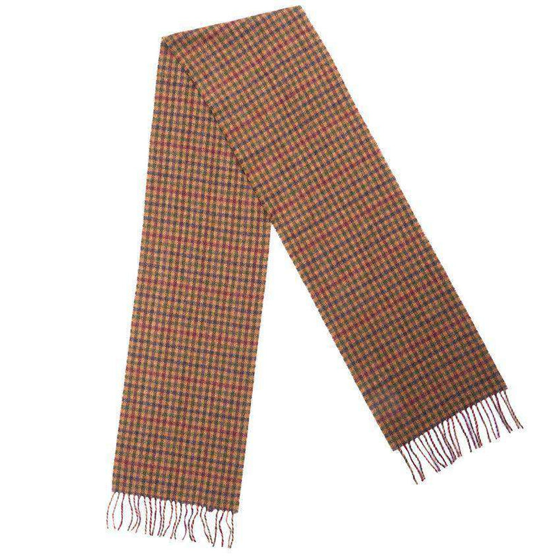 Houghton Check Scarf in Dark Camel Shepherd by Barbour - Country Club Prep