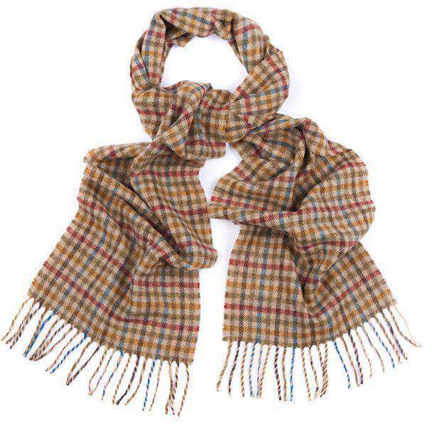 Houghton Check Scarf in Rust Blue Shepherd by Barbour - Country Club Prep