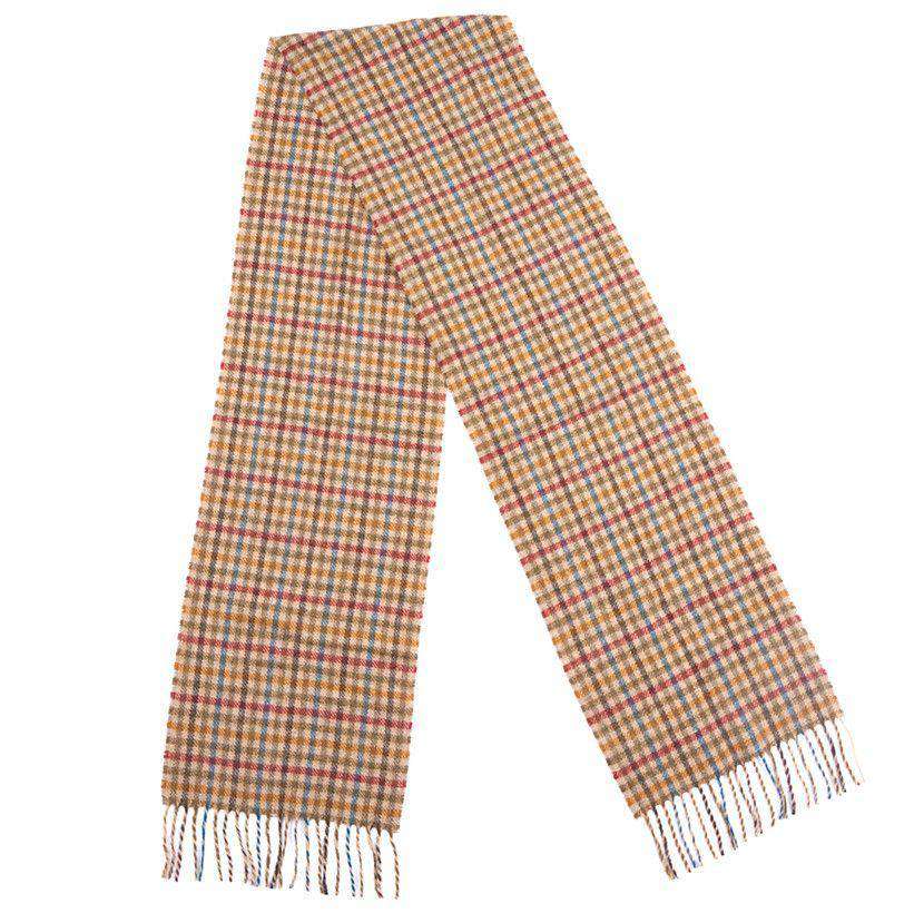 Houghton Check Scarf in Rust Blue Shepherd by Barbour - Country Club Prep