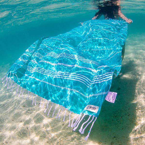 Seafoam Classic Stripes Towel by Sand Cloud - Country Club Prep