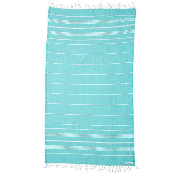 Seafoam Classic Stripes Towel by Sand Cloud - Country Club Prep