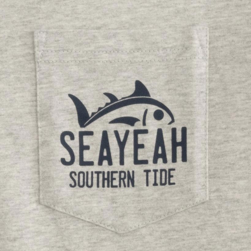 SEAYEAH License Plate Heathered Tee Shirt by Southern Tide - Country Club Prep