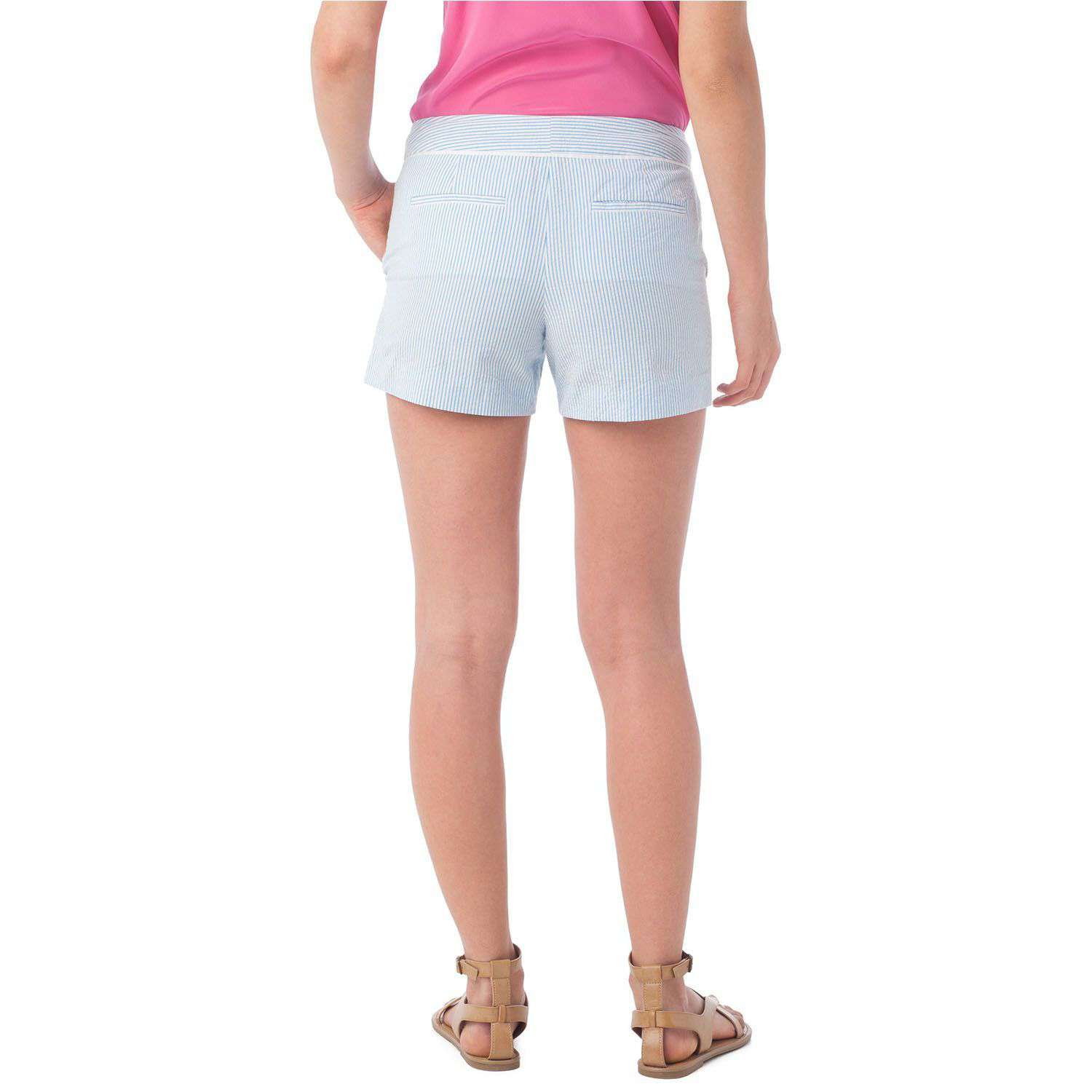 Southern Tide Piper Seersucker Short in Boat Blue Country Club Prep