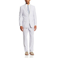 Farmington Plain-front Suit in Navy Blue Seersucker by Country Club Prep - Country Club Prep