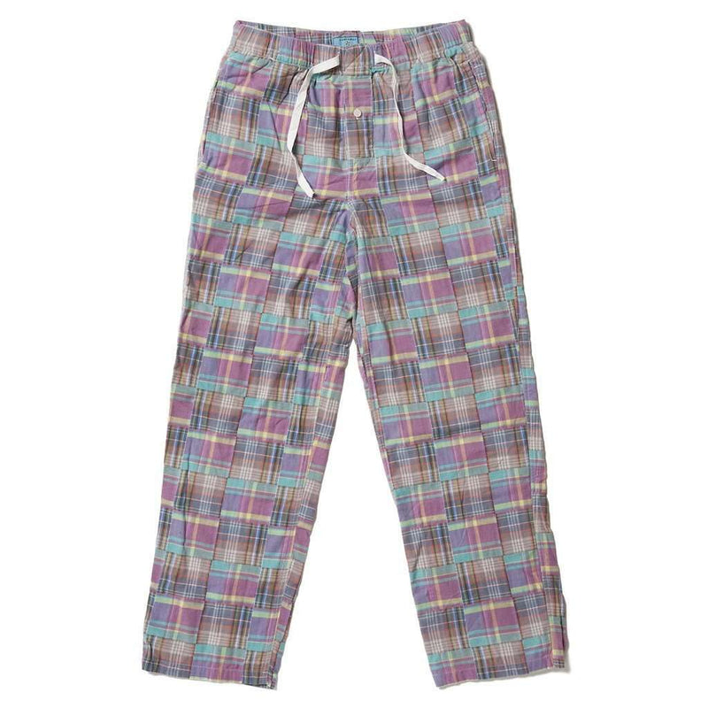 Lounge Pants in Ticoma Patch Madras by Castaway Clothing - Country Club Prep