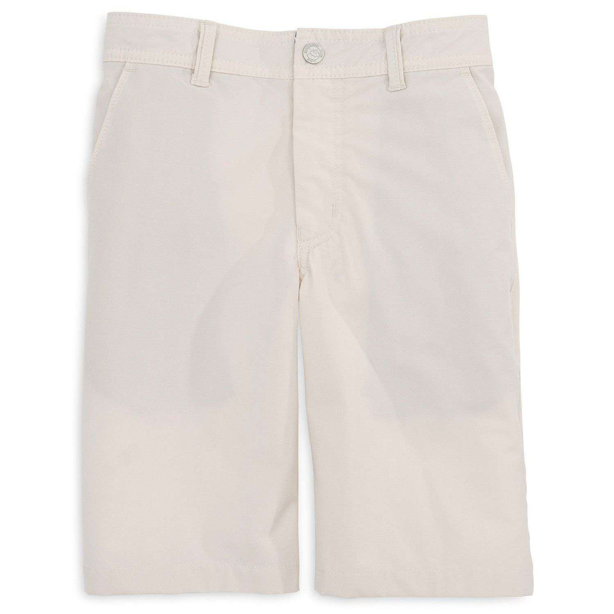 Youth Tide to Trail Performance Shorts in Stone by Southern Tide - Country Club Prep