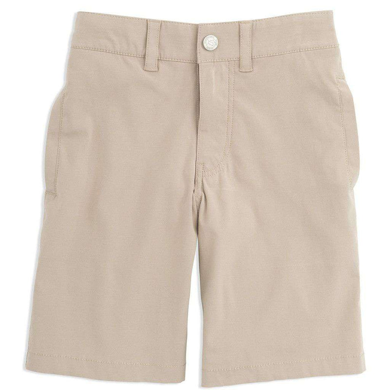 Youth Tide to Trail Performance Water Shorts in Sandstone Khaki by Southern Tide - Country Club Prep