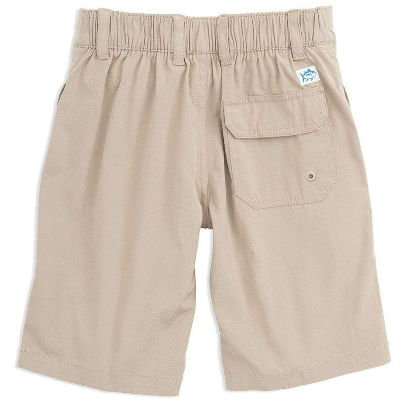 Youth Tide to Trail Performance Water Shorts in Sandstone Khaki by Southern Tide - Country Club Prep