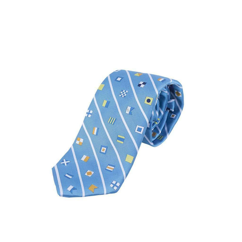 Signal Flag Neck Tie in Aqua by Anchored Style - Country Club Prep