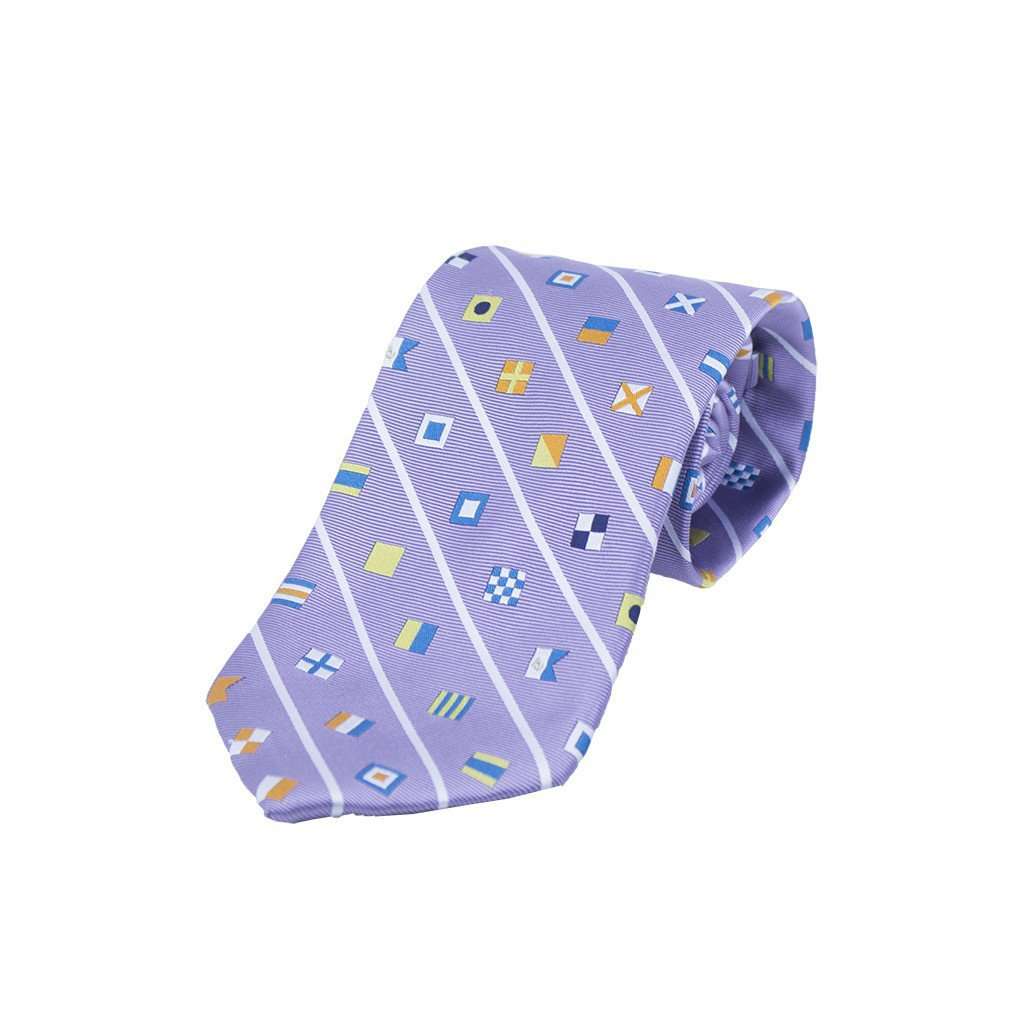 Signal Flag Neck Tie in Purple by Anchored Style - Country Club Prep