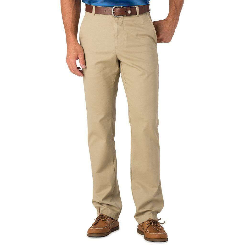 Trim Fit Skipjack Pants in Sandstone Khaki by Southern Tide - Country Club Prep