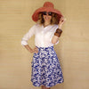 Alison Skirt in Blue Palm by Kayce Hughes - Country Club Prep